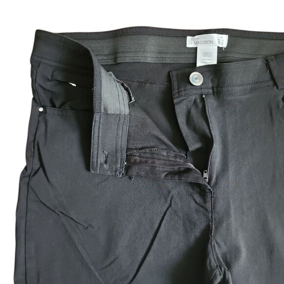 89th & Madison Pants Womens Size 16P 16 Petite Solid Black Comfort Waist Pockets - Picture 2 of 4